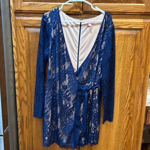 Lilly Pulitzer Navy Lace Dress/Skort XL - Picture 1 of 6